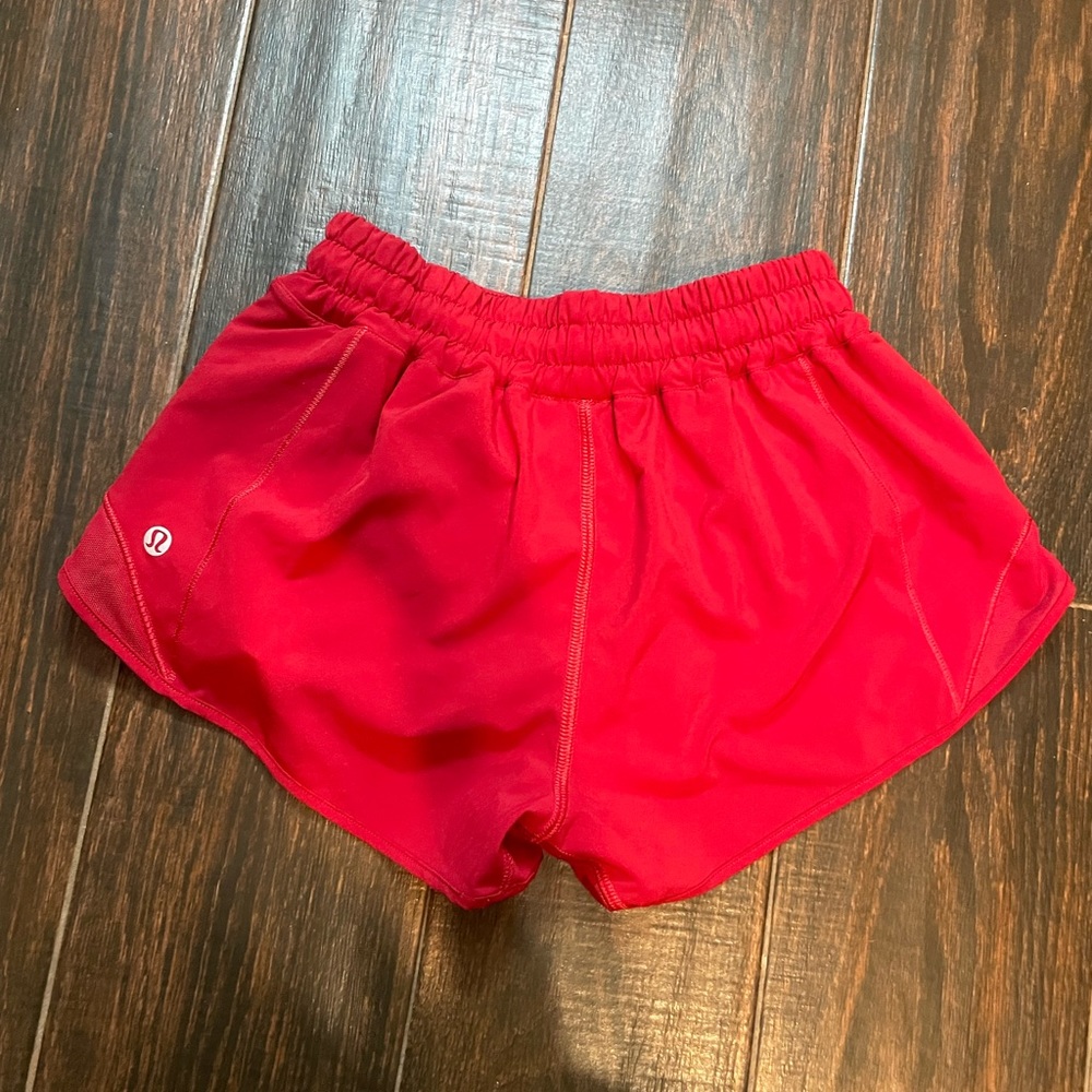 Lululemon Red Hotty Hot Shorts